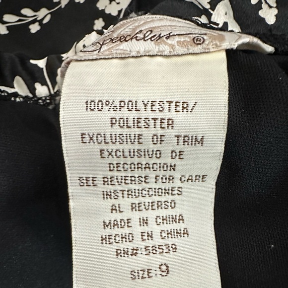 Speechless | Tulle Lined Black & White Floral Adjustable Straps Dress Size 9 - Picture 10 of 12